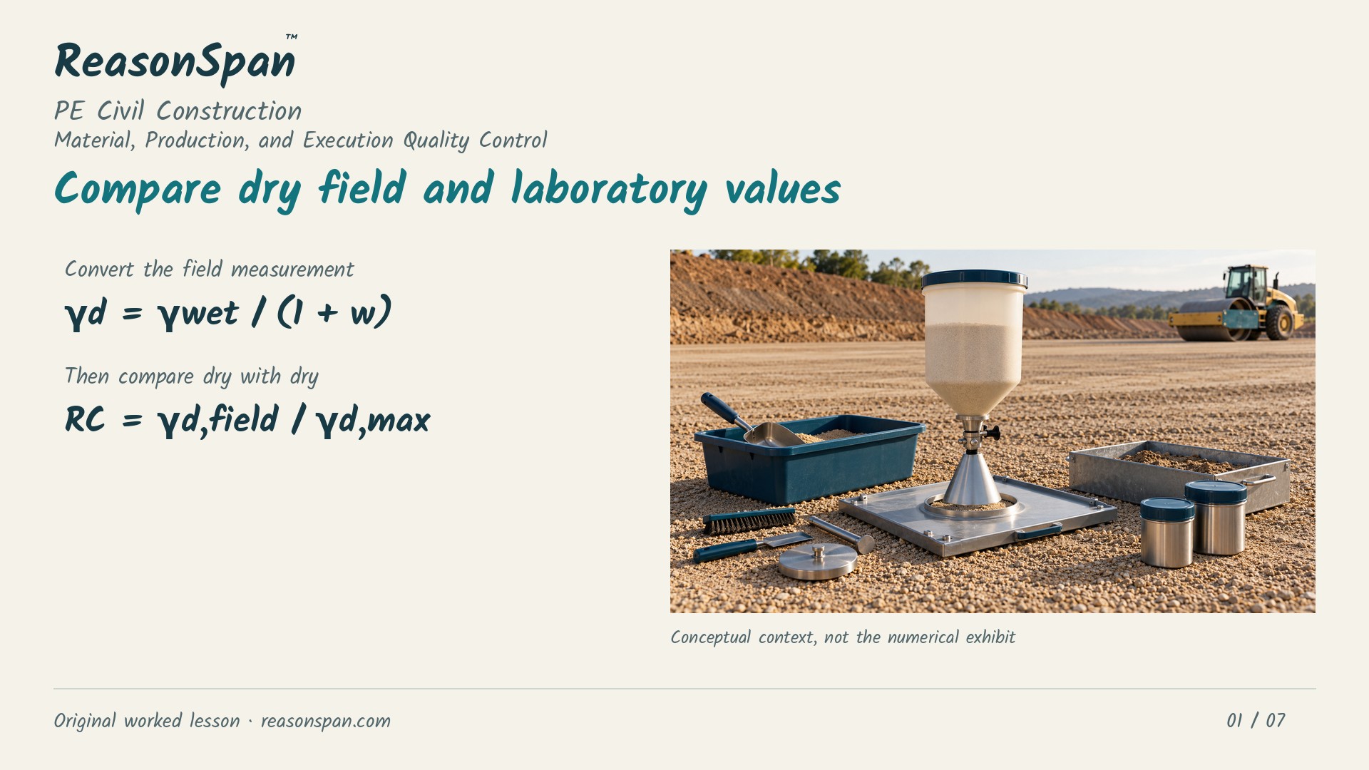 Narrated worked lesson: Compaction acceptance: compare dry density and moisture separately